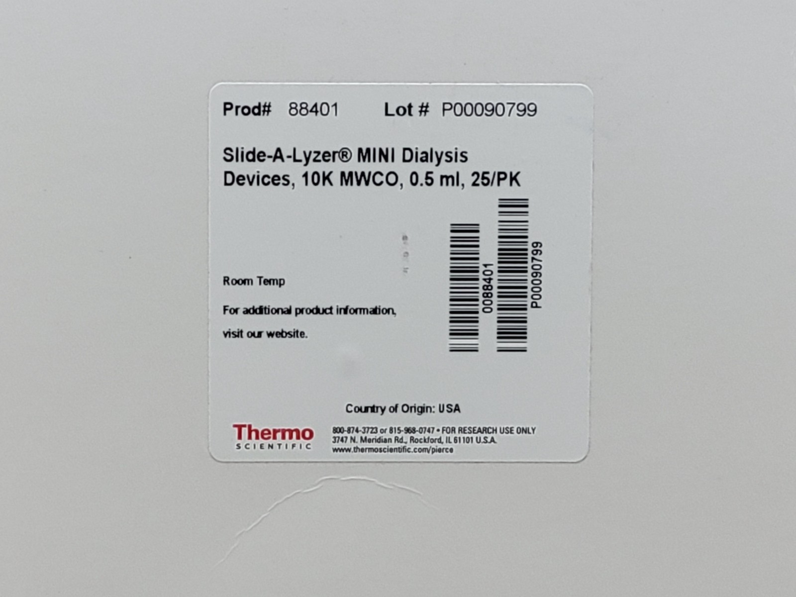 Thermo Scientific 88401 Slide-A-Lyzer 10K MWCO Mini Dialysis Conical Tubes 23/pk