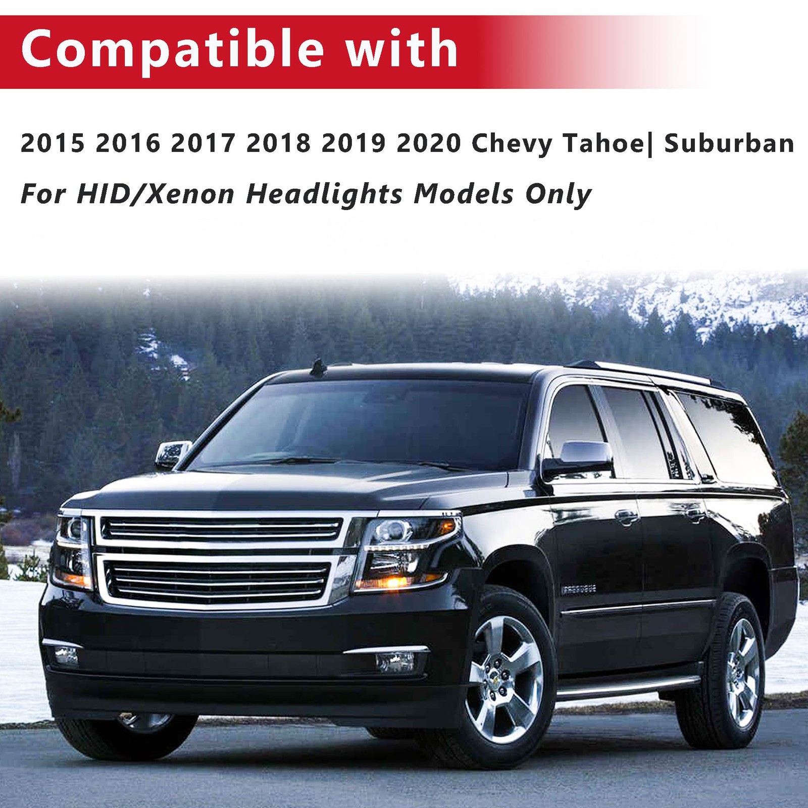 HID Projector Headlight For 15-20 Chevy Tahoe Suburban W/Bulbs Right Side RH