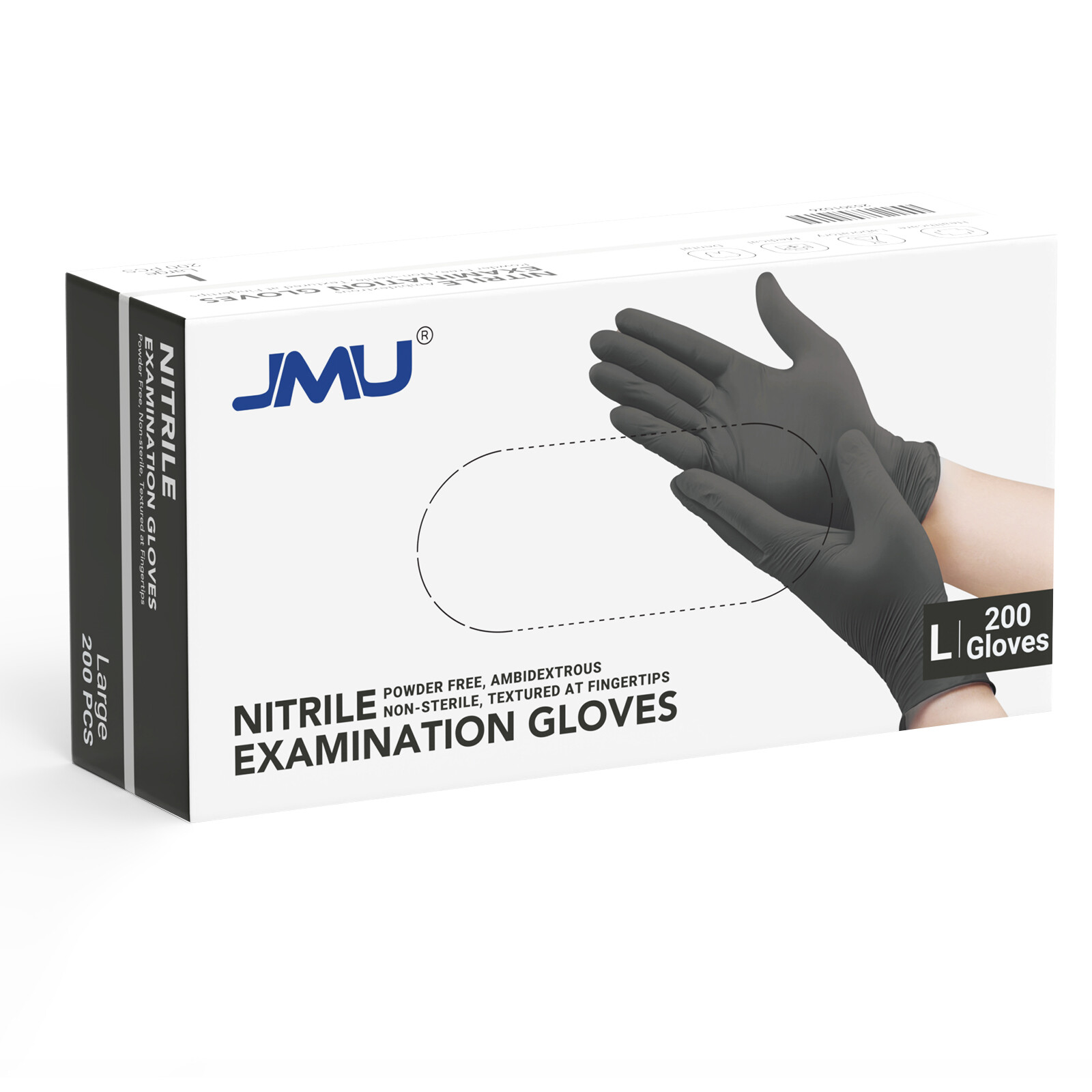 JMU Nitrile Disposable Gloves Powder Latex Free 3.5 Mil XS-XL Up to 4000pcs