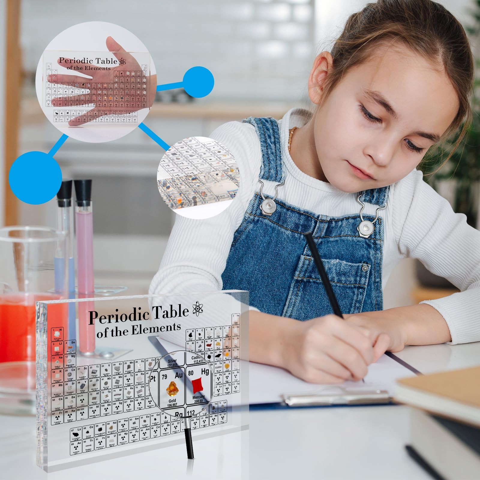 Periodic Table with Real Elements Inside – 83 Kinds of Real Elements & Acrylic D