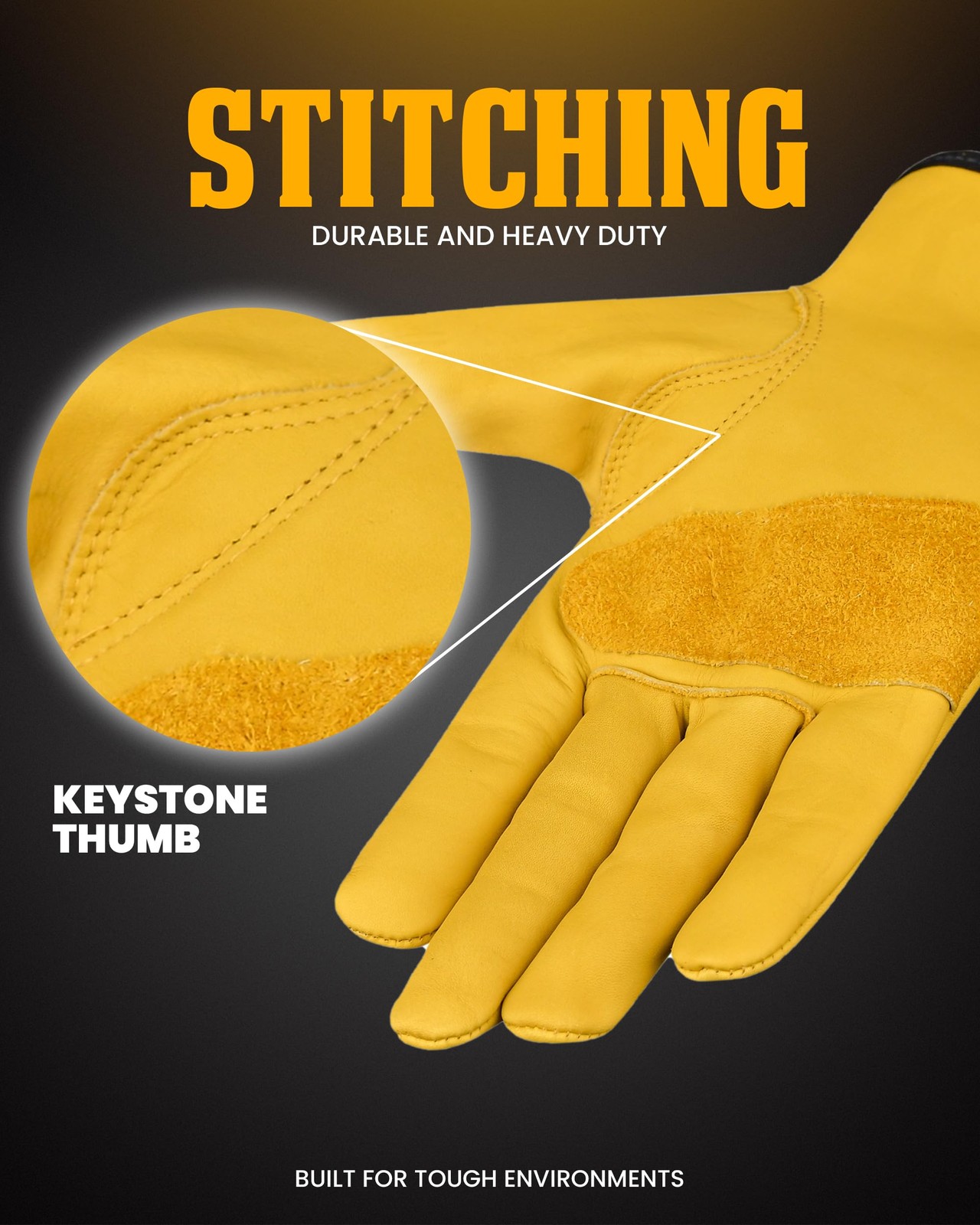 First Canadian 3 Pair Heavy Duty Leather Work Gloves For Men Women
