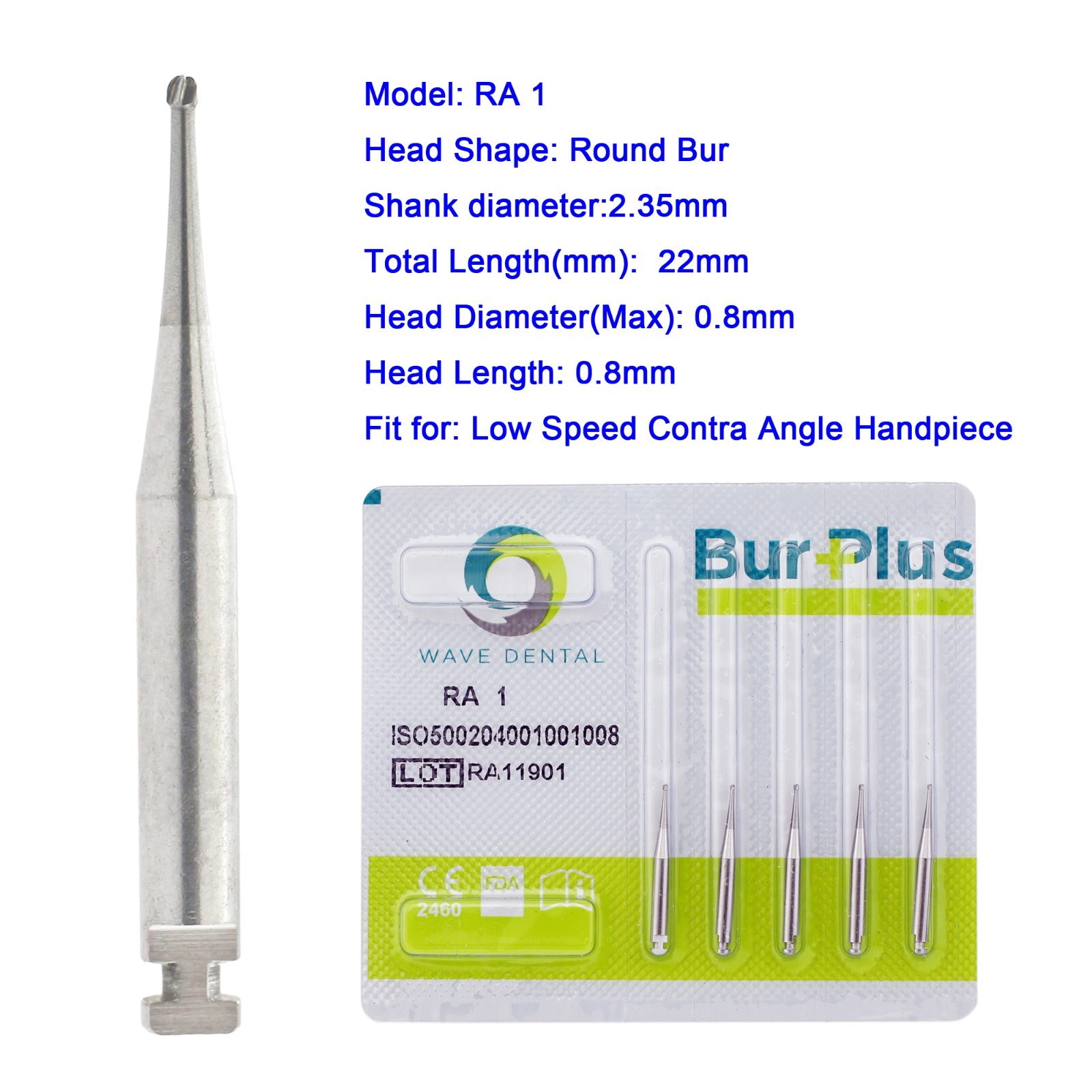 Wave Dental Carbide RA Latch Burs Taper Fissure Round Surgical Bur 4 8 701 557