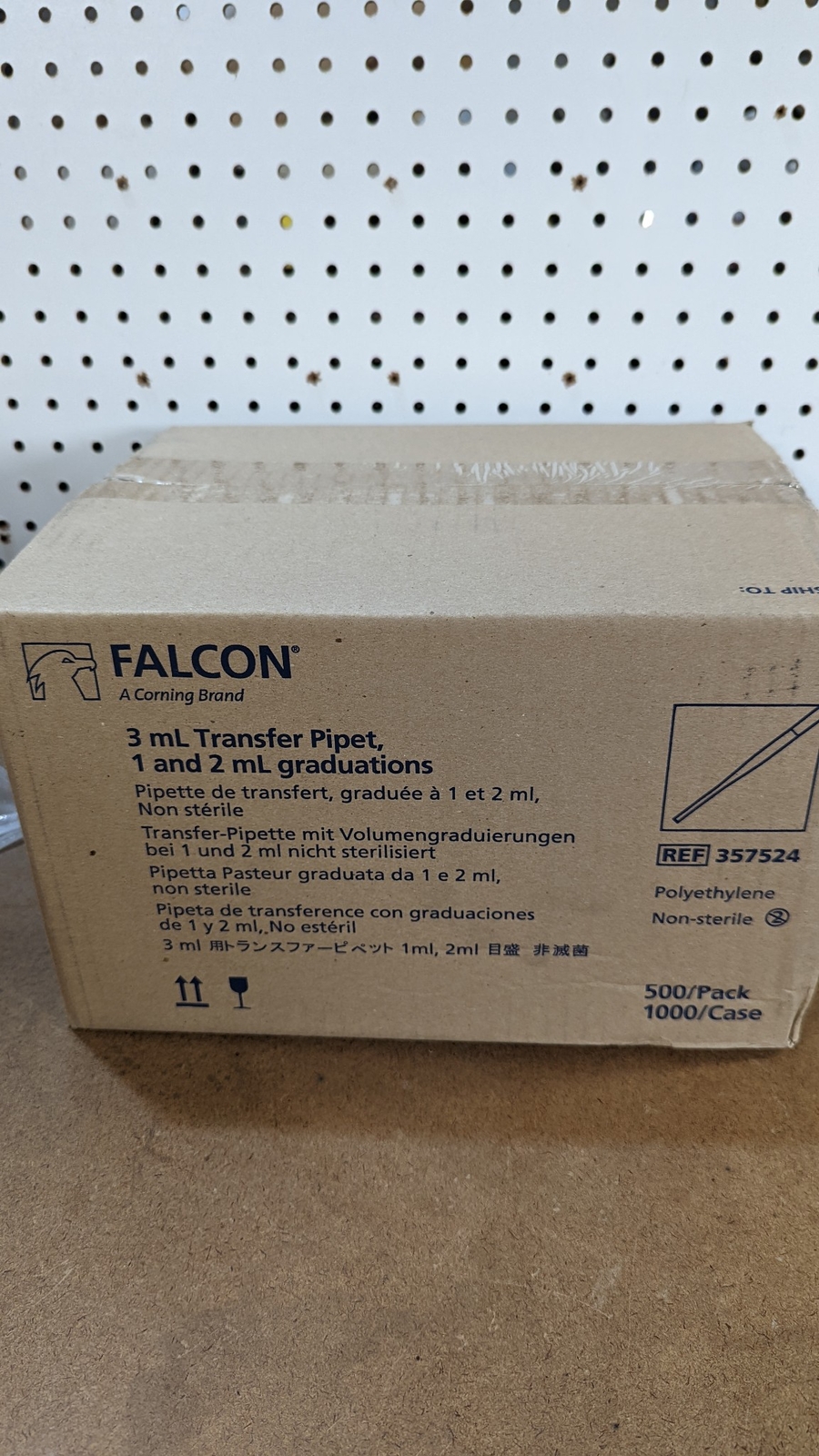 Case of 1000 Corning Falcon 357524 3 ml Transfer Pipette 1 & 2 ml Graduations