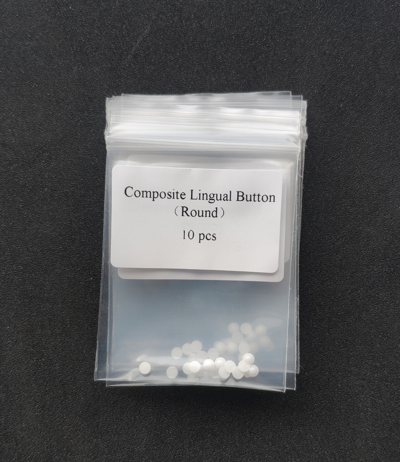 Dental Orthodontic Ceramic Lingual Buttons Bondable Round Mesh Base