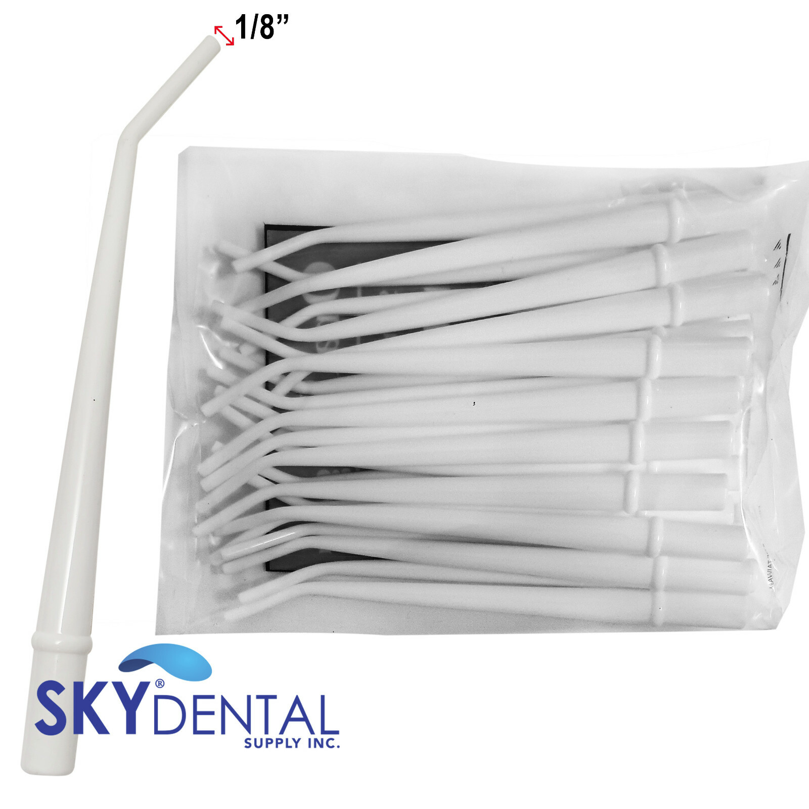 up to 300 Surgical Tips Small size 1/8″ Suction Tip Dental Aspirator White