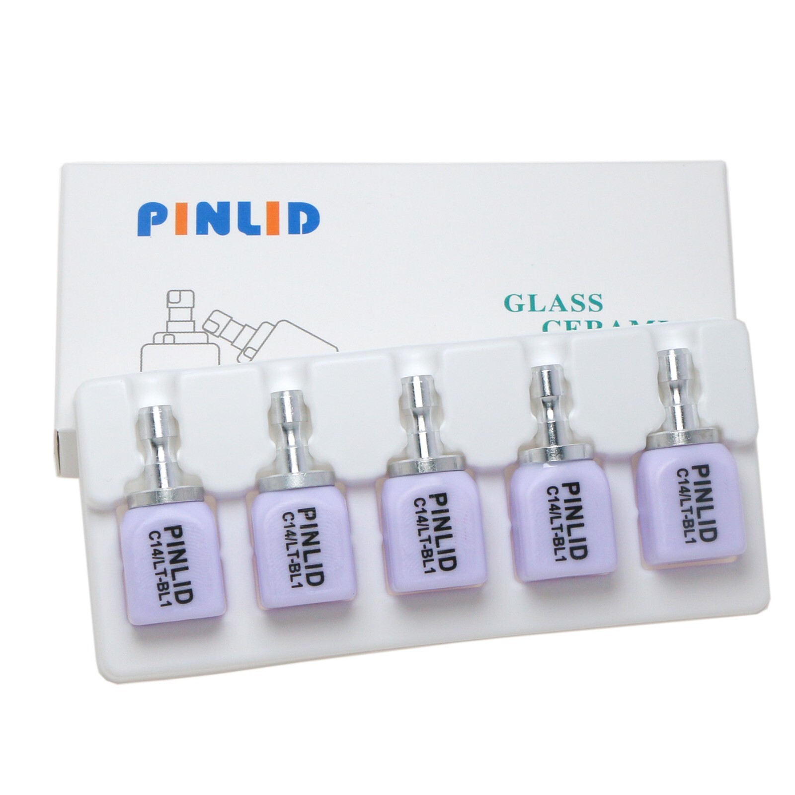 US 5Pcs/Box Dental C14 LT Glass Ceramic Lithium Dislicate Blocks Cerec CAD CAM