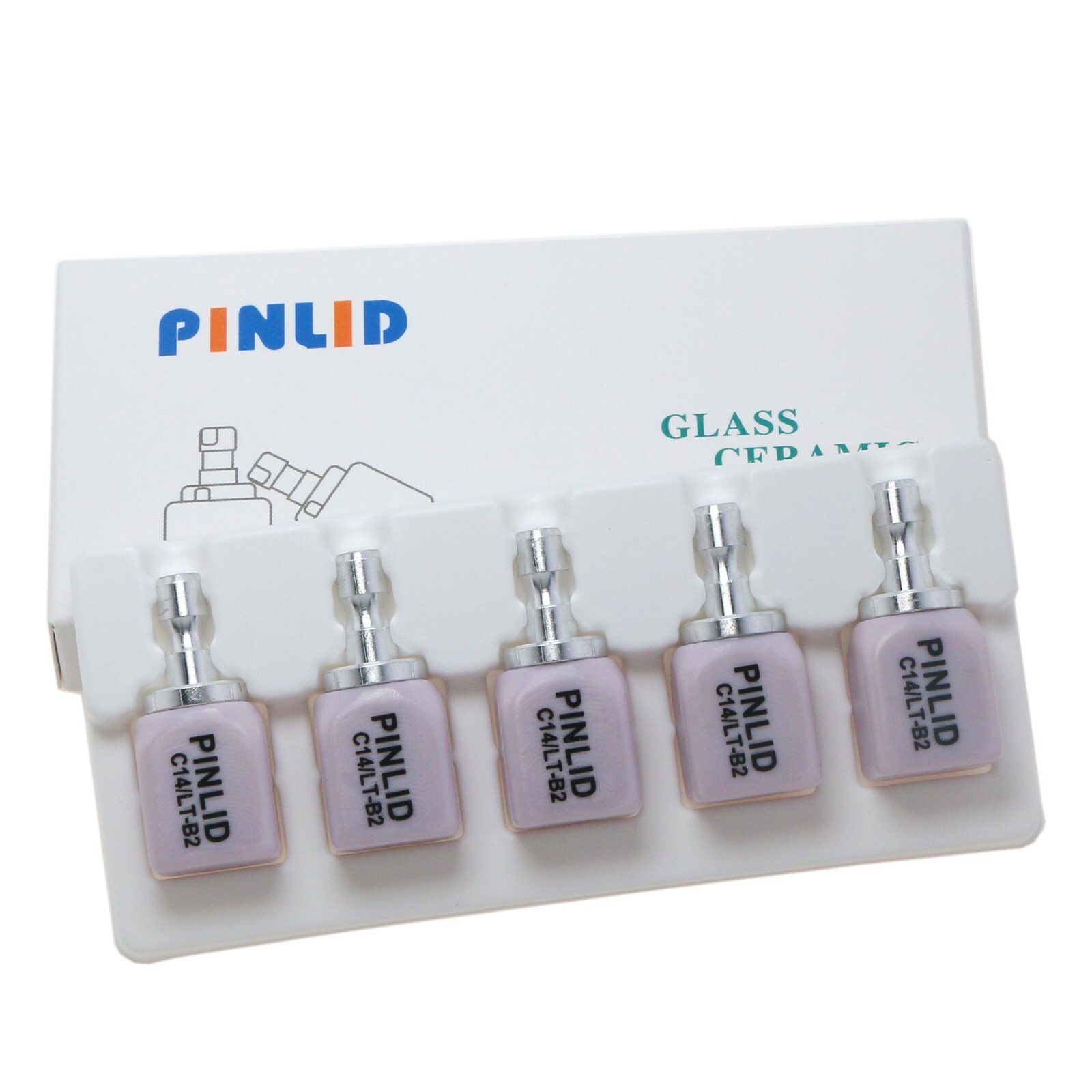 US 5Pcs/Box Dental C14 LT Glass Ceramic Lithium Dislicate Blocks Cerec CAD CAM