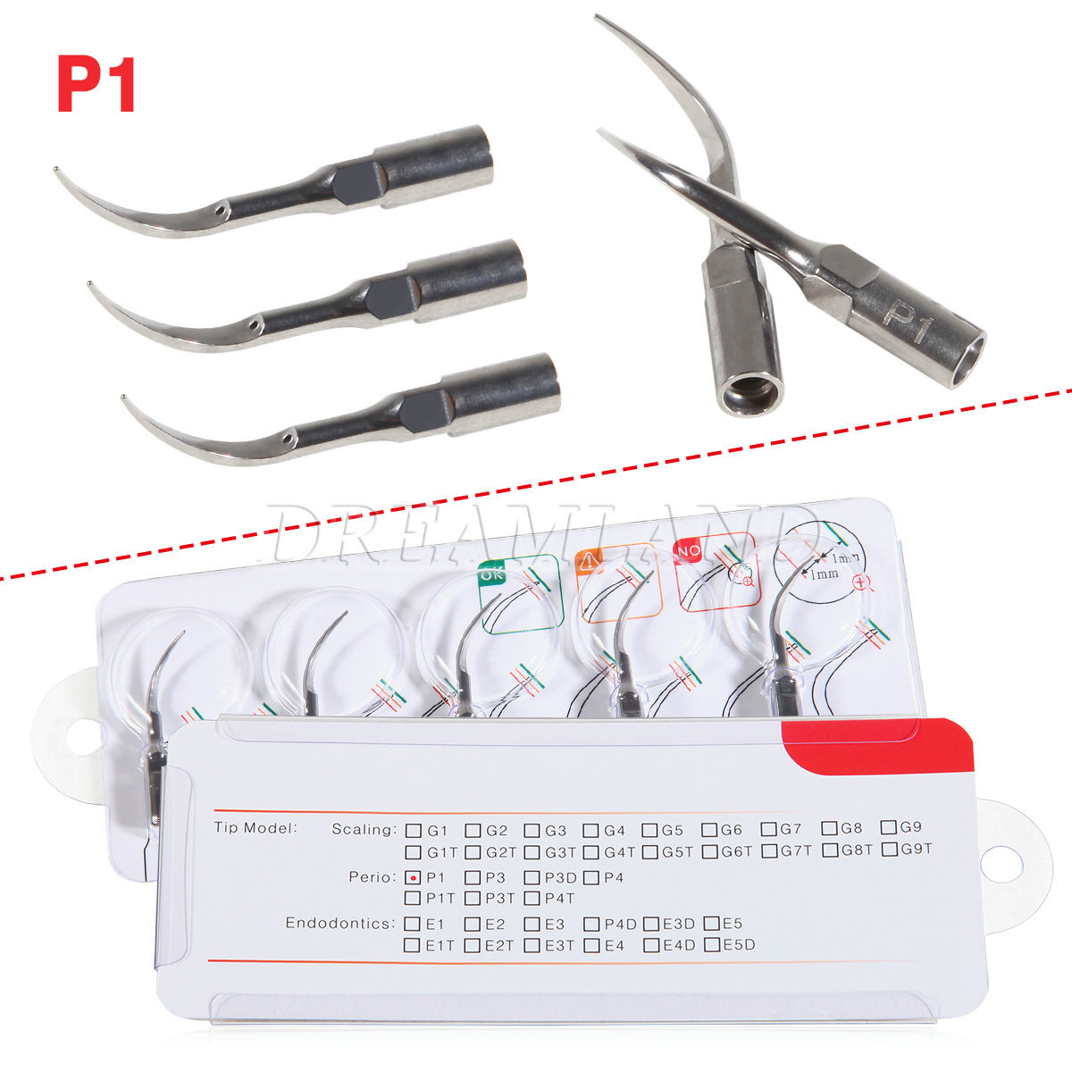 10 Dental Ultrasonic Scaler Scaling mixed Tips Fit DTE SATELEC Handpiece GD1-GD6