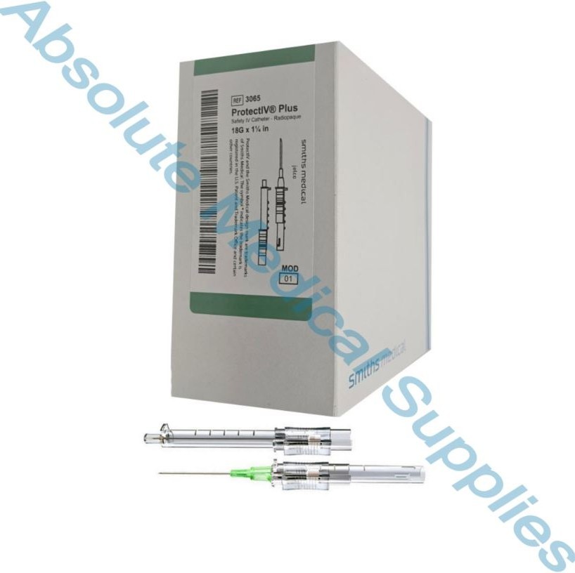 *50-Pieces* Smiths Medical Jelco ProtectIV Safety IV Catheter Radiopaque 3065