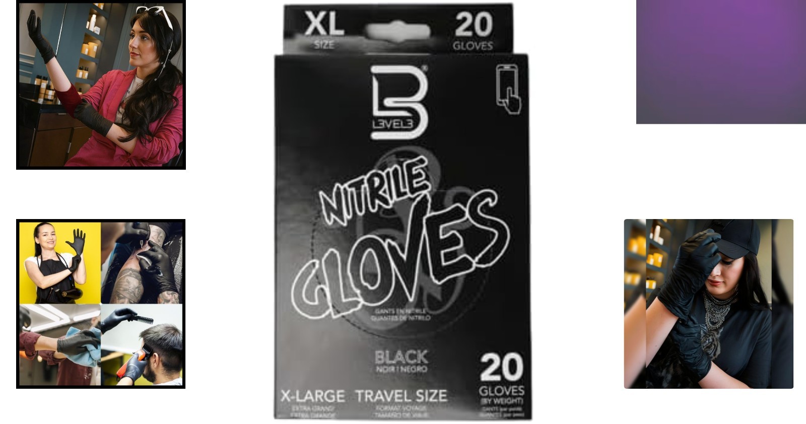 Ambidextrous Level 3 Nitrile Gloves – Professional Disposable for Sensitive Skin