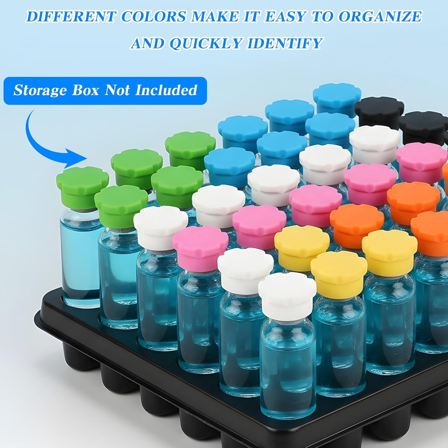 3ml Glass Vials Protective Vial Caps,8Pcs Colorful Peptide Vial Caps Leak-Proof
