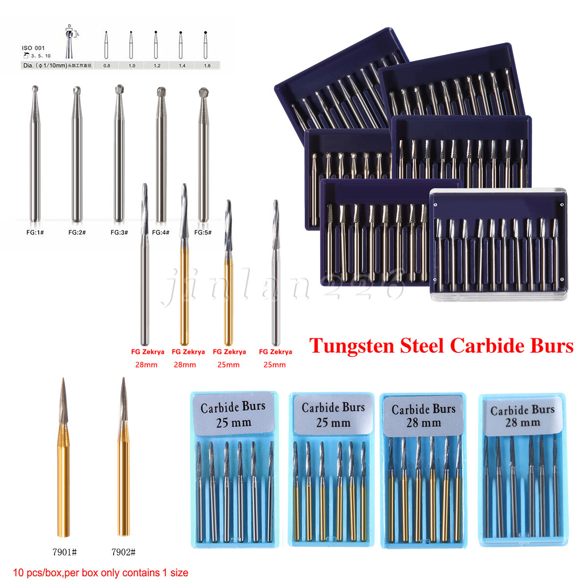 Dental FG Fresas de carburo de tungsteno Fit Alta Velocidad pieza de mano