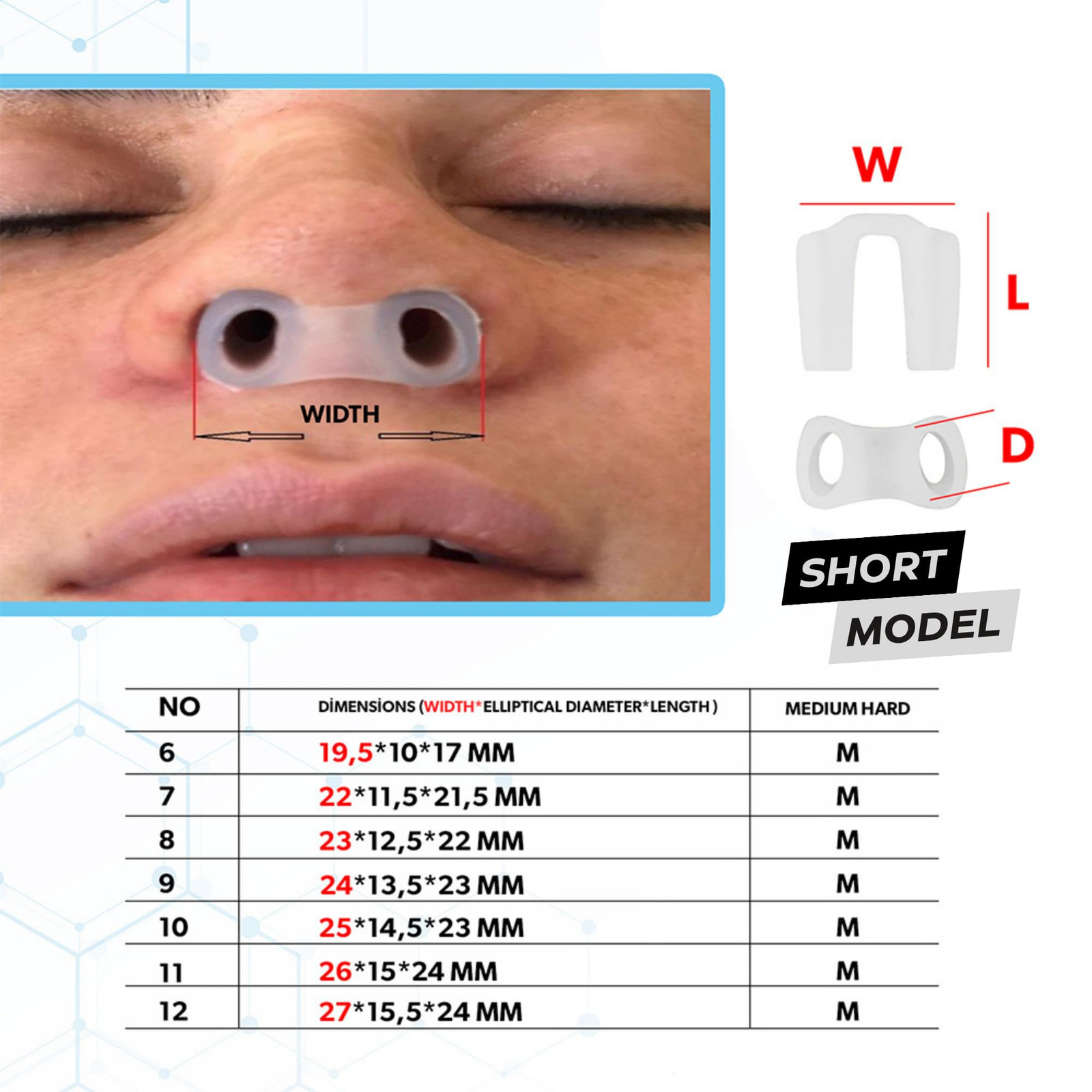 Silicone Nostril Retainer for Rhinoplasty Surgery 100% Silicone 10 Pack