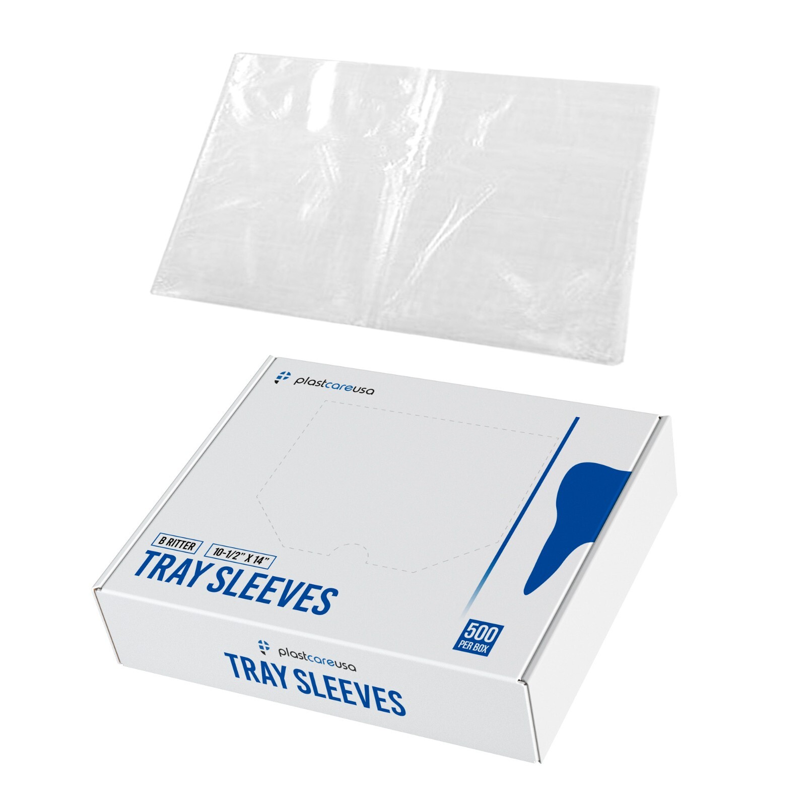 1000 Plastic Dental Tray Sleeve Covers 10 1/2″ x 14″ for Ritter Size B Trays