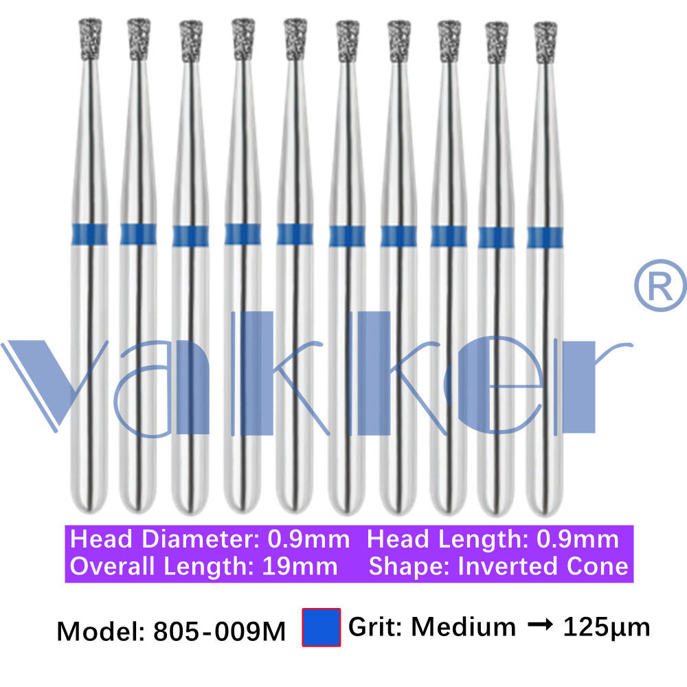 10pc Diamond Burs Shape Inverted Cone & Amalgam Buster Fine Medium Coarse