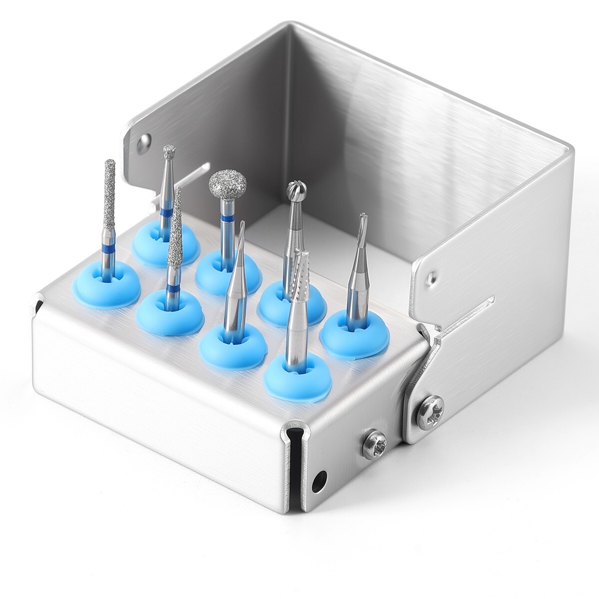 8/30Holes Bur Dental Burs Disinfection Autoclave Stand Holder Block Case Steel