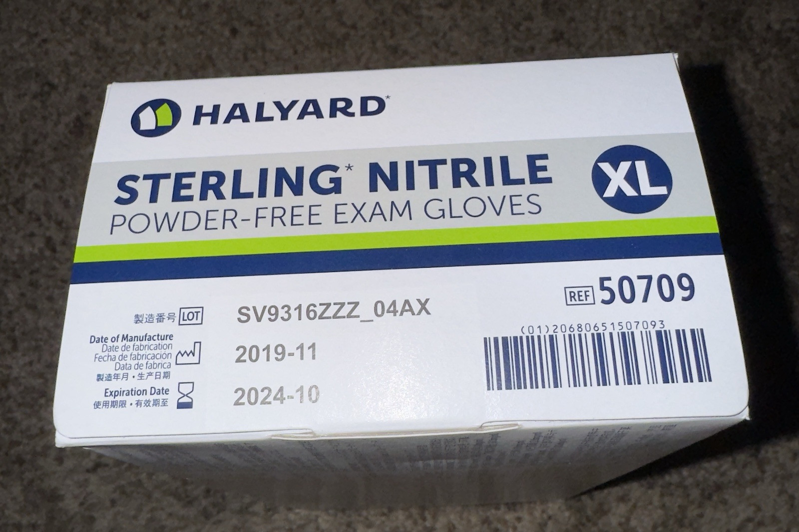 Halyard Sterling* Nitrile Exam Gloves 50709 1 Box of 170 EXTRA LARGE GLOVES