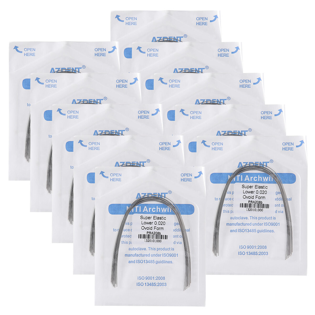 AZDENT Dental Orthodontic Supper Elastic Niti Round Arch Wire 012Upper/ 020Lower