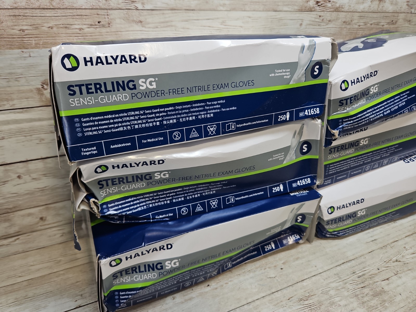 Halyard Sterling SG Nitrile Exam Gloves *6 CRUSHED Boxes* Size: SMALL Exp: 6/29