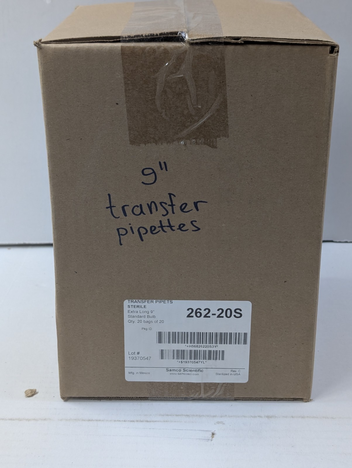 Samco Scientific 262-20S Sterile Transfer Pipets 9″ Extra Long 400/Case New