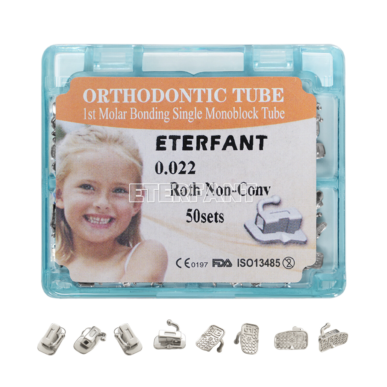 200PCs ETERFANT Dental Ortho Buccal Tubes Monoblock Roth 022 1st Molar Bondable
