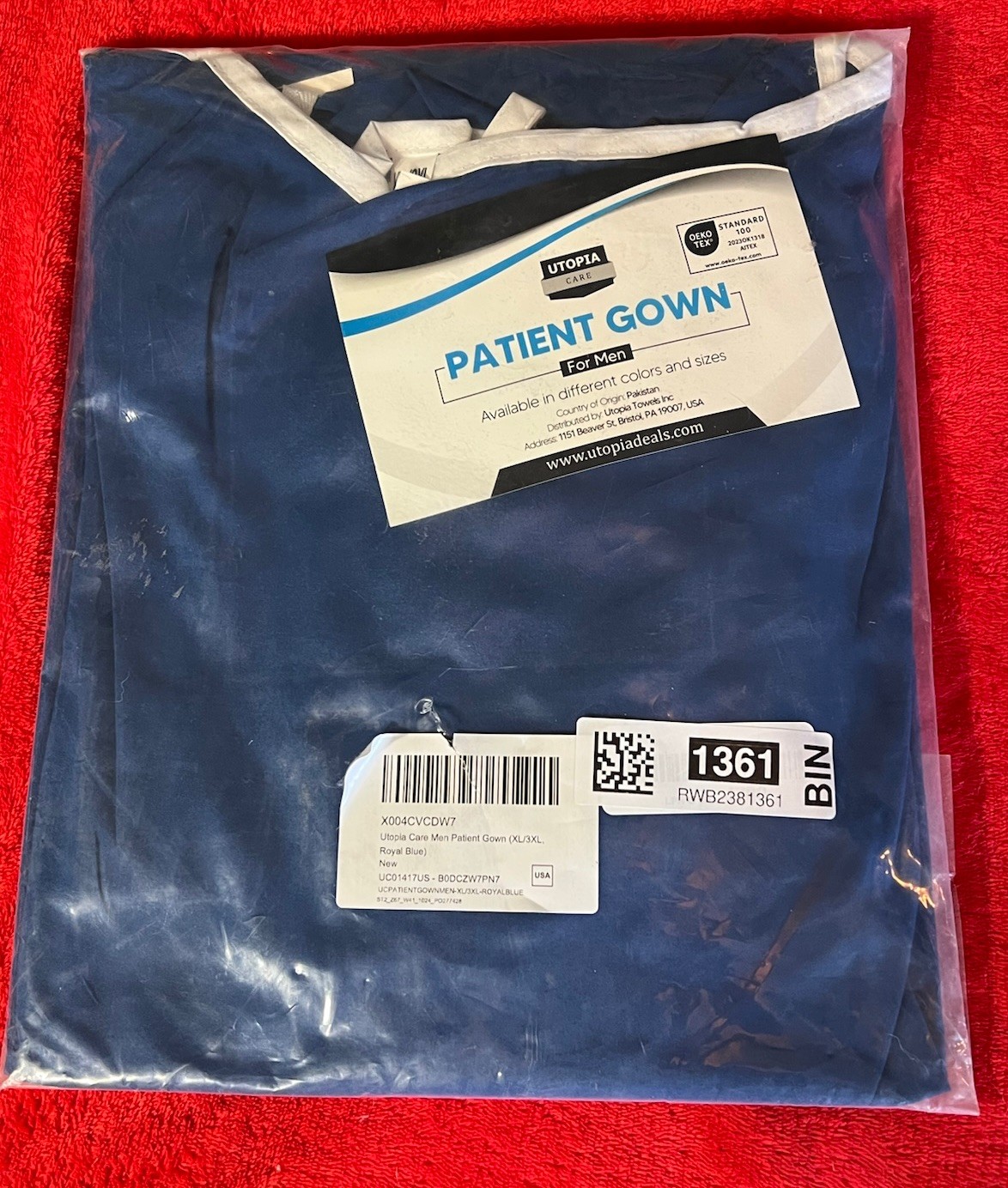 Utopia Men’s Patient Gown XL/3X Royal Blue