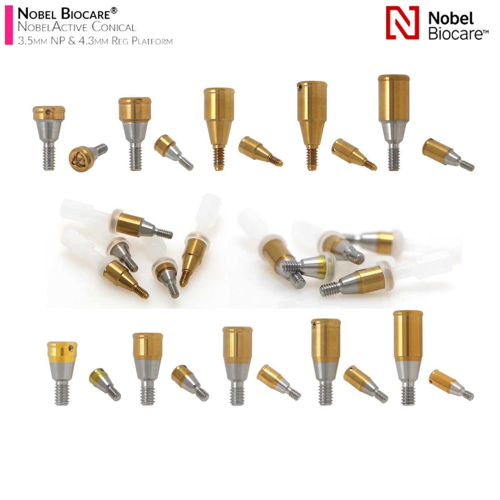 US Locator Abutment NP 3.5mm RP 4.3mm for Nobel Active Conical & Cap Inserts Kit