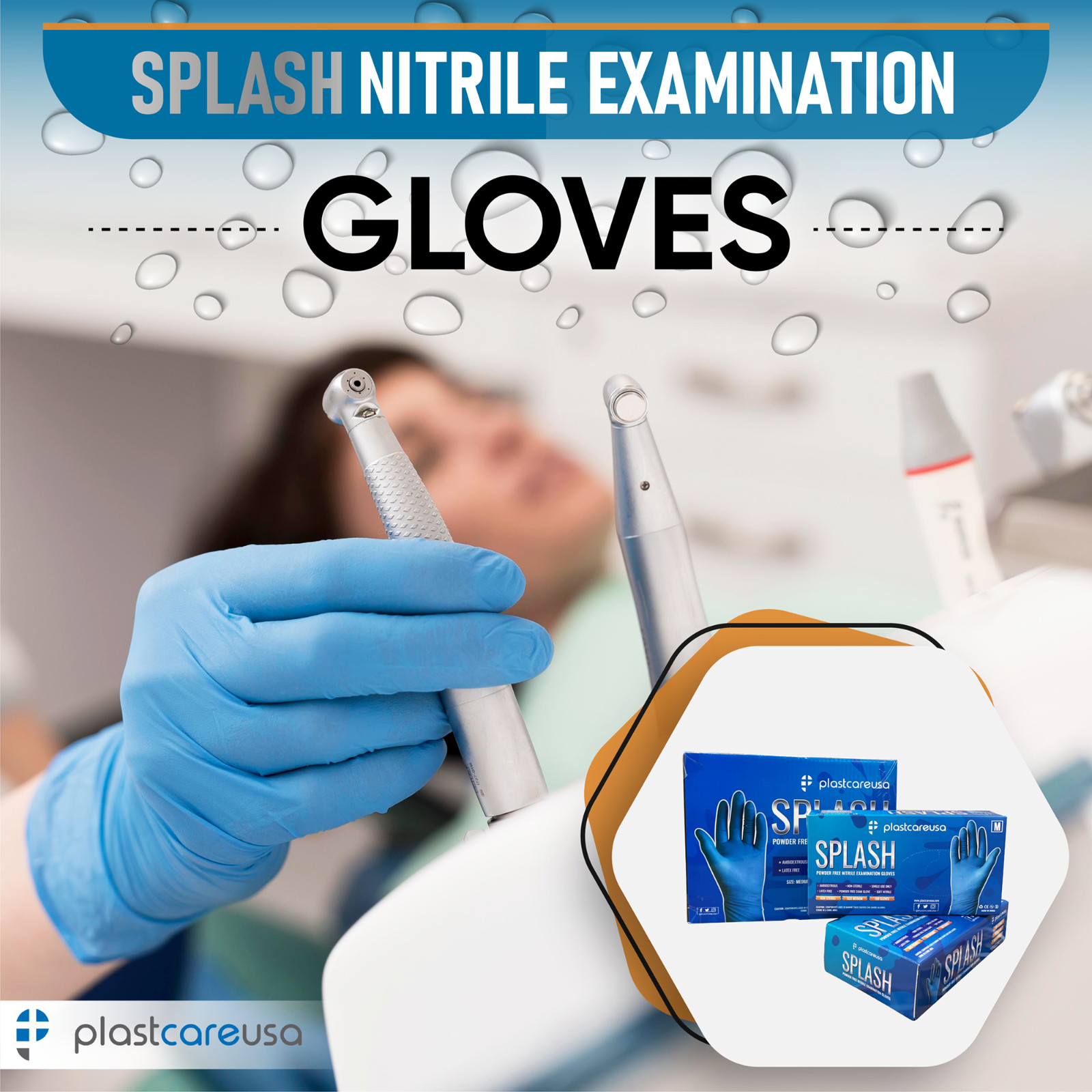 1000 Small Blue Nitrile 3.5 mil Powder Free Examination Gloves
