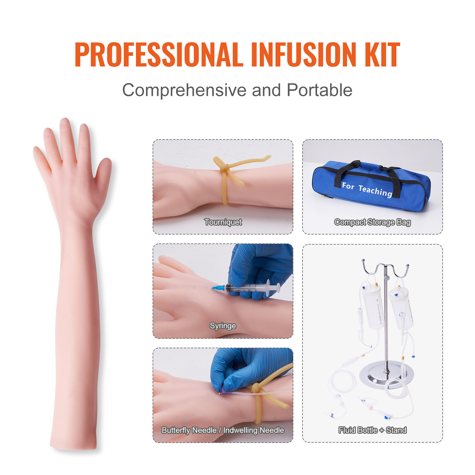 VEVOR IV Practice Kit Phlebotomy Venipuncture Practice Arm for Students Nurses