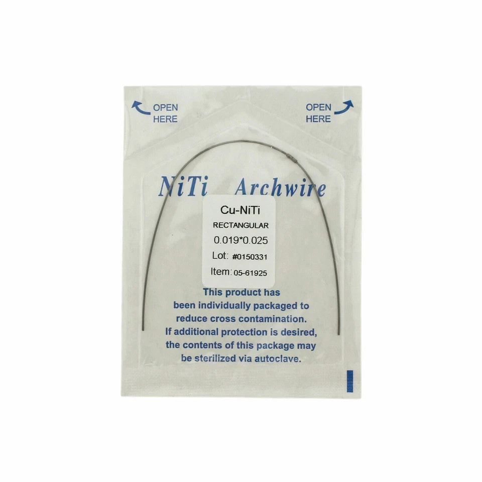 Dental Orthodontic Cu NiTi Copper Nickel Titanium Arch Wire Rectangular Round