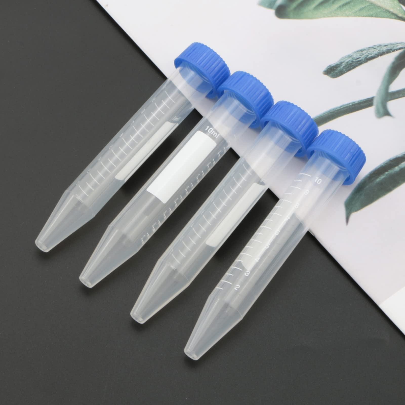 20-Pack 10ml Conical Centrifuge Tube with Blue Screw Cap Clear Graduation