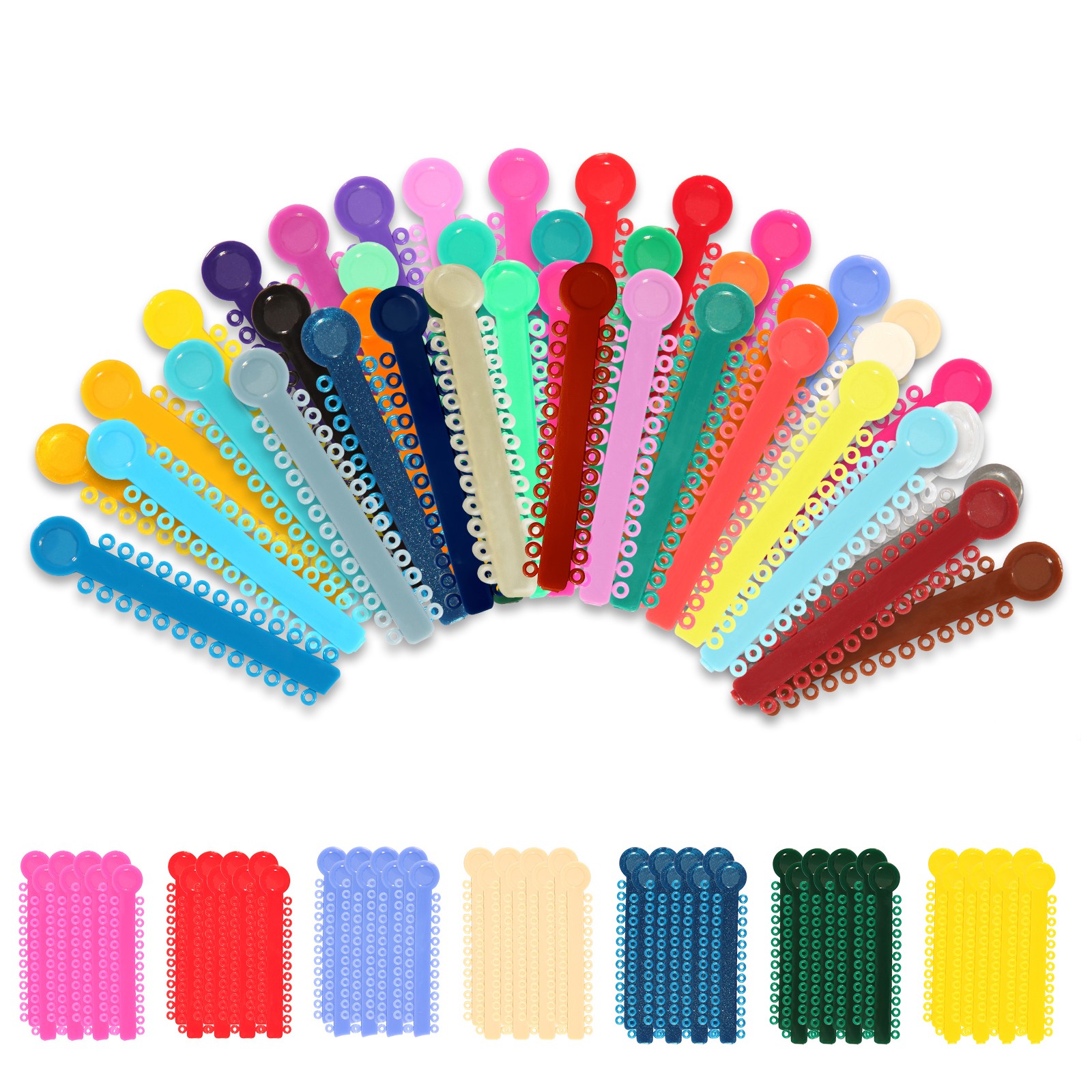 1 Bag Dental Orthodontic Ligature Ties Elastic Rubber Bands 45 Colors 1040 Pcs