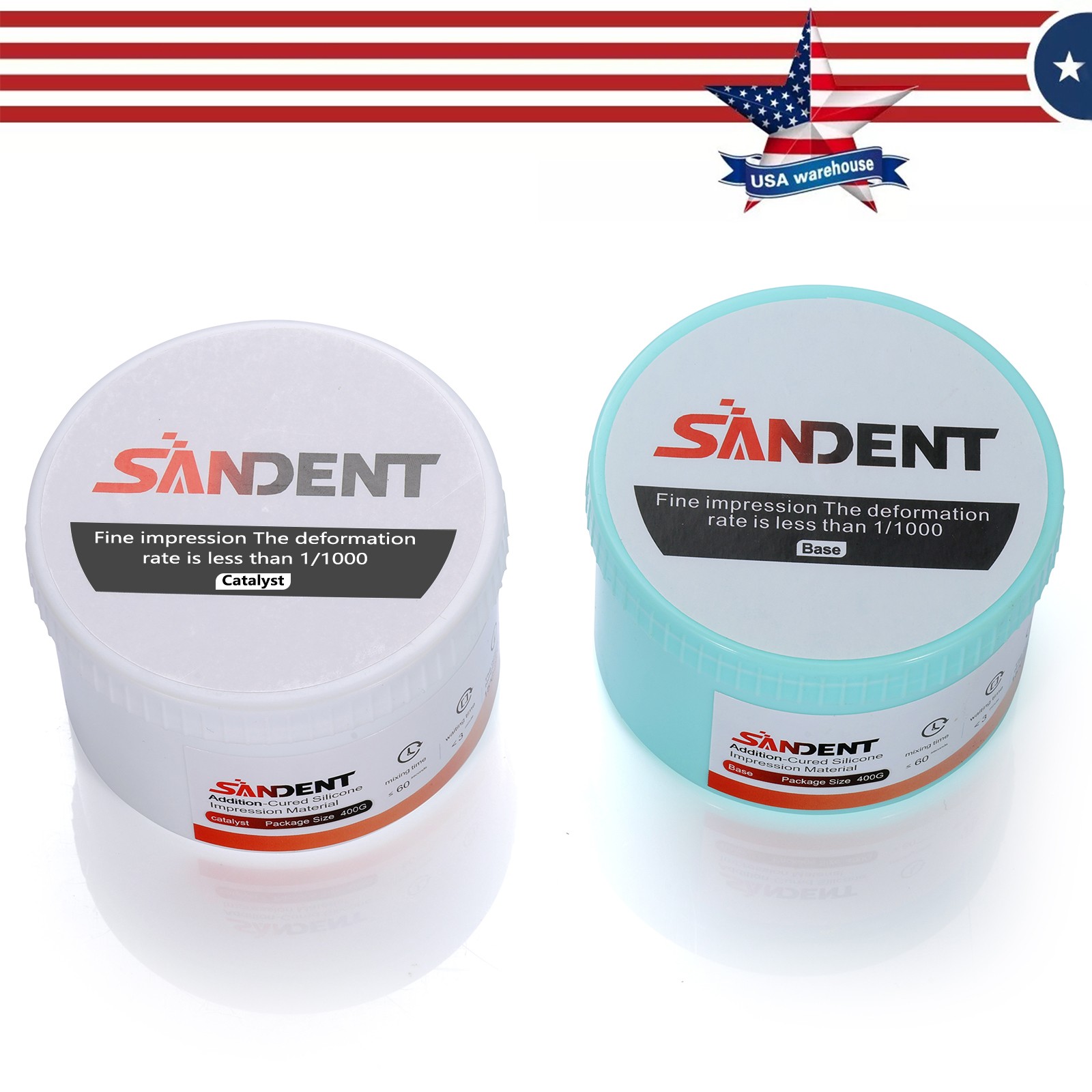10Sets Dental Impression Putty Fast Set VPS 400g Base & 400g Catalyst Heavy Body