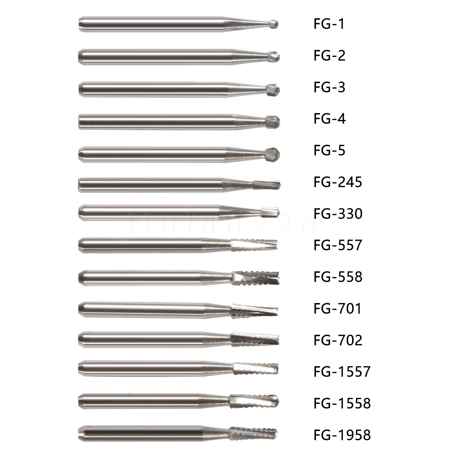 10PCS/PACK Dental Tungsten Carbide Tungsten Steel Burs for High Speed Handpiece