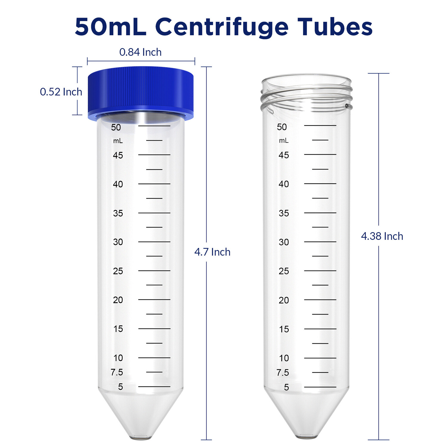 2mL/10mL Amber/Clear Sample Glass Vials, 15mL/50mL Conicial Centrifuge Tubes Cap