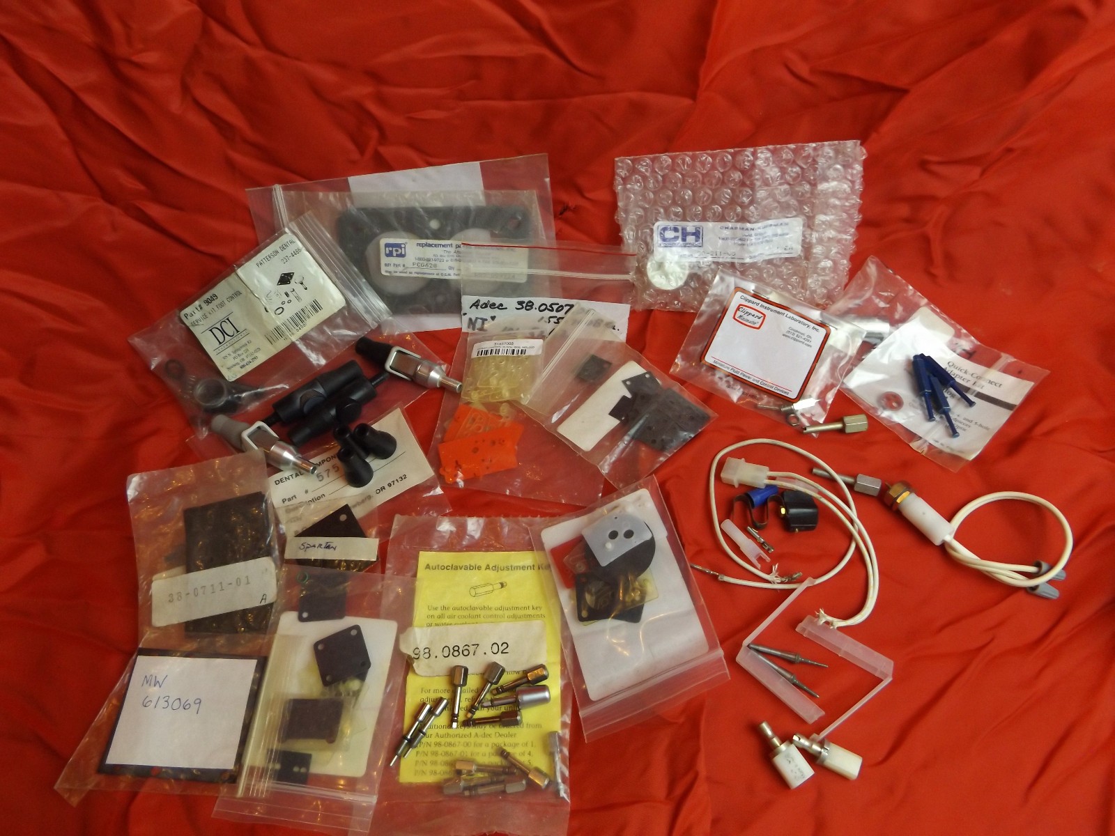 Dental Unit, Equipment, Parts, Misc. Lot, SE Valves, HP. Block Gasket, Cerec Bur