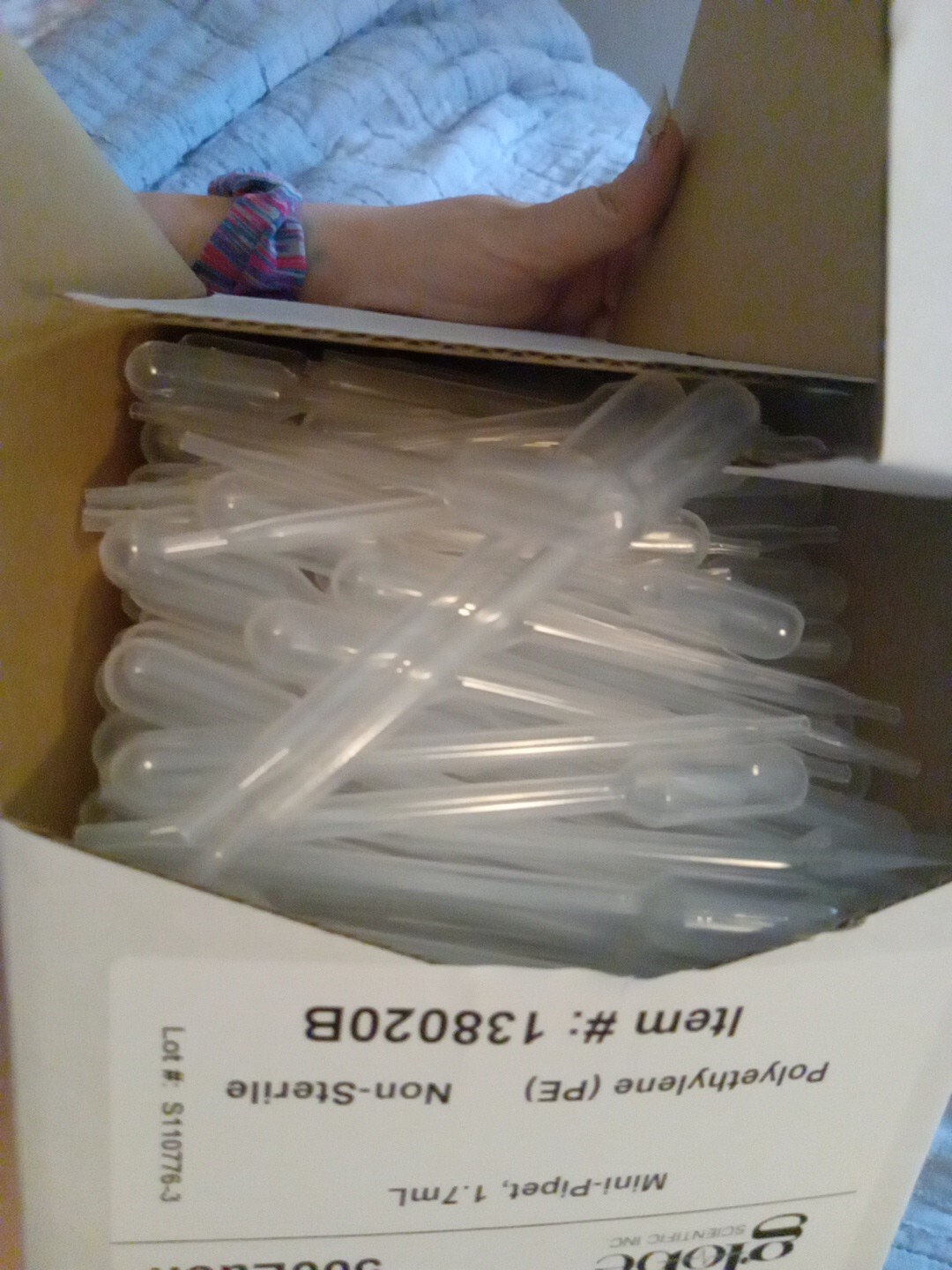 Transfer pipets 1.7mL general purpose 87mm Box Of 500. Polyethylene Globe