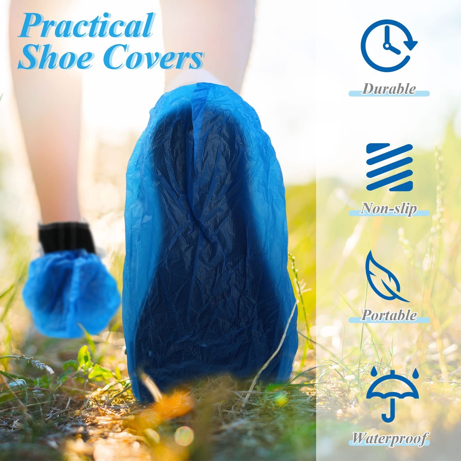 1000 Pcs Disposable Waterproof Shoe Covers, Nonslip Boot Protectors for Indoor U