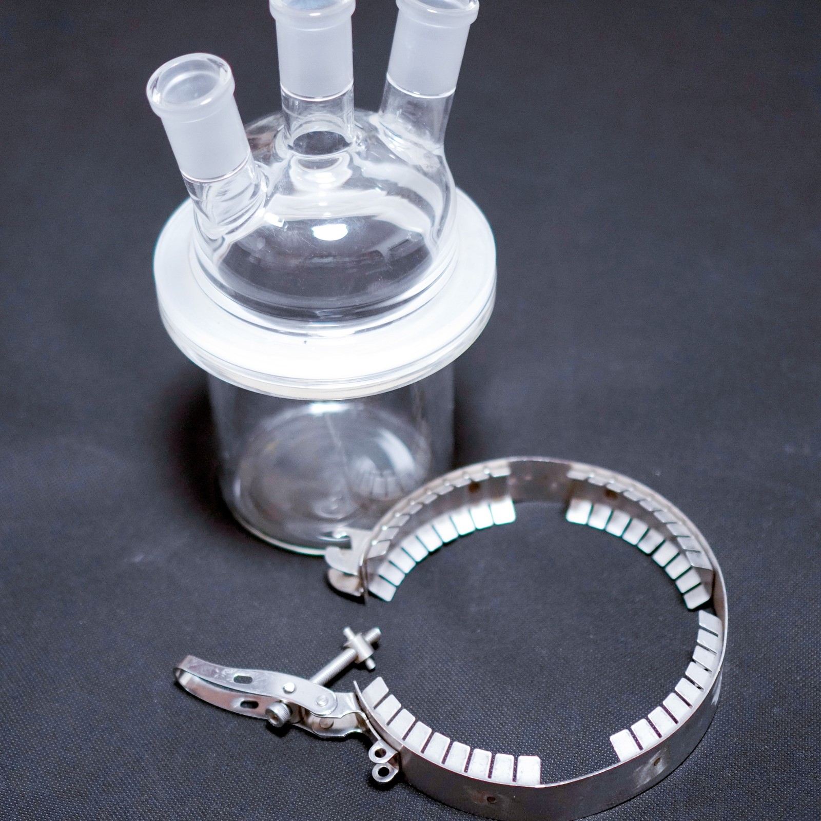 1000 ml lab glass reactor bottle chemistry reacting vessel removable lid 24/40