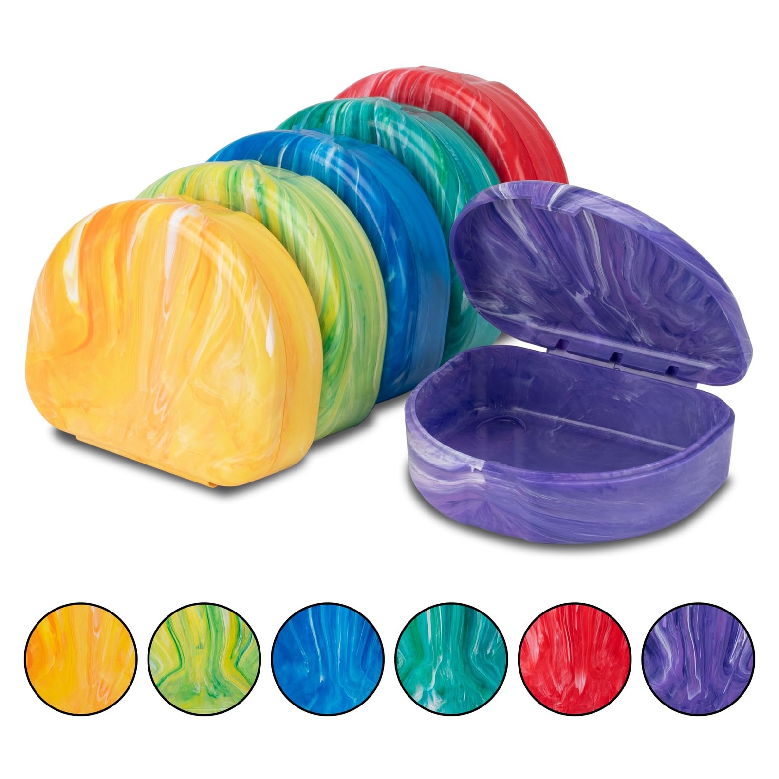 Practicon Marble Retainer Cases, Orthodontic 3 Count (Pack of 1), Assorted