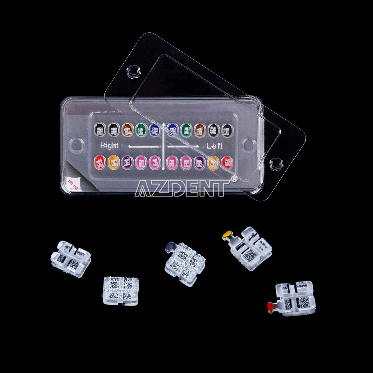 Dental Orthodontic Sapphire Ceramic Brackets Braces Mini Roth/MBT.022 Hooks 345