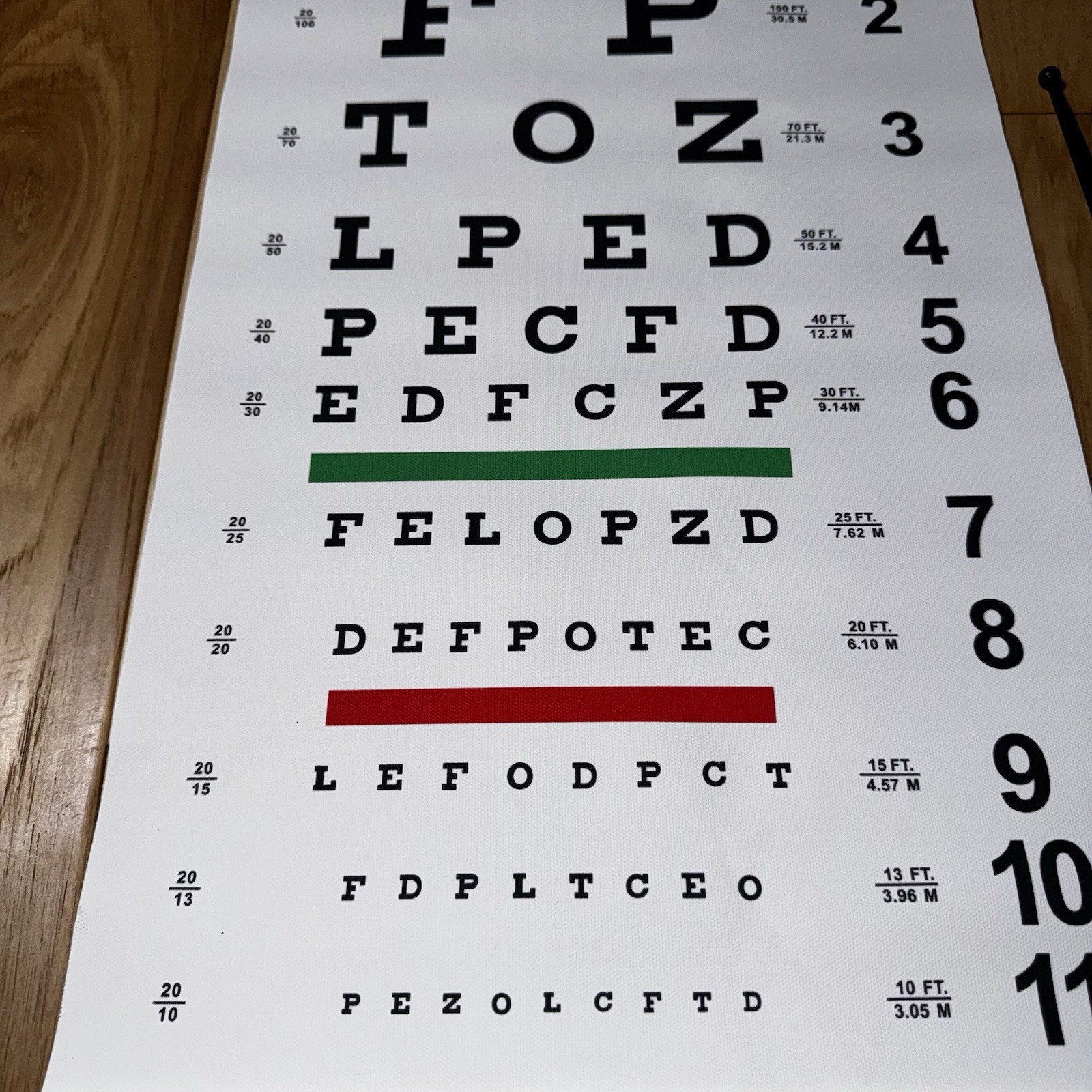 Snellen Eye Exam Chart Wall Hanging Vision Test Chart 2 Pointers Home Classroom