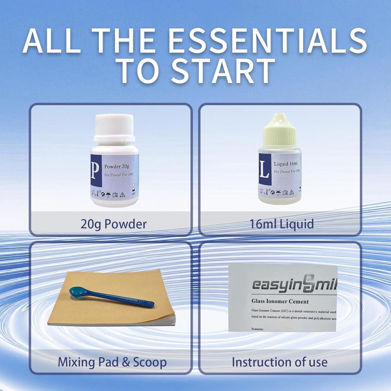 Zinc Oxide Eugenol Dental Cement Kit for Temporary Tooth Replacement