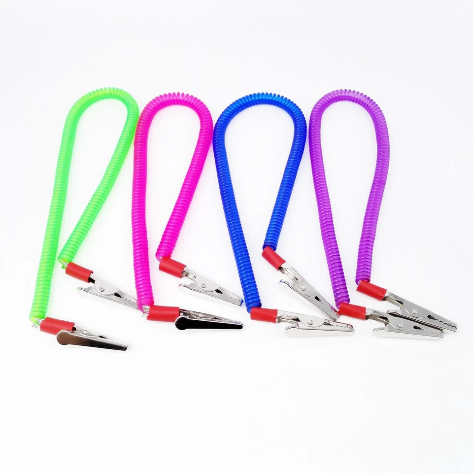 4 Pcs Dental Silicone Bib Clips Crocodile Chain Holders Cord Napkin Flexible
