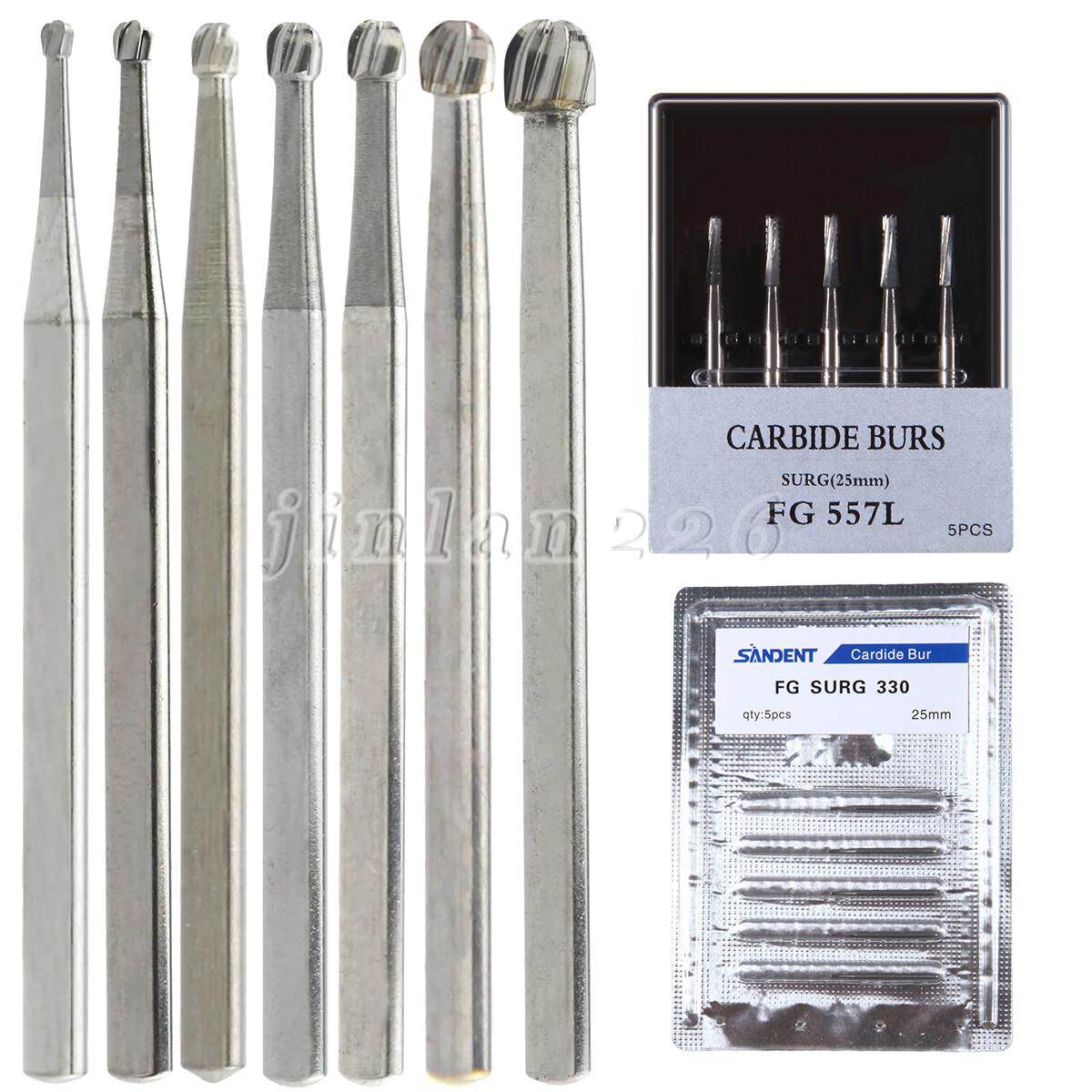 Dental Surgical Length Bur Round Long 4 557 330 25mm Carbide For High Speed