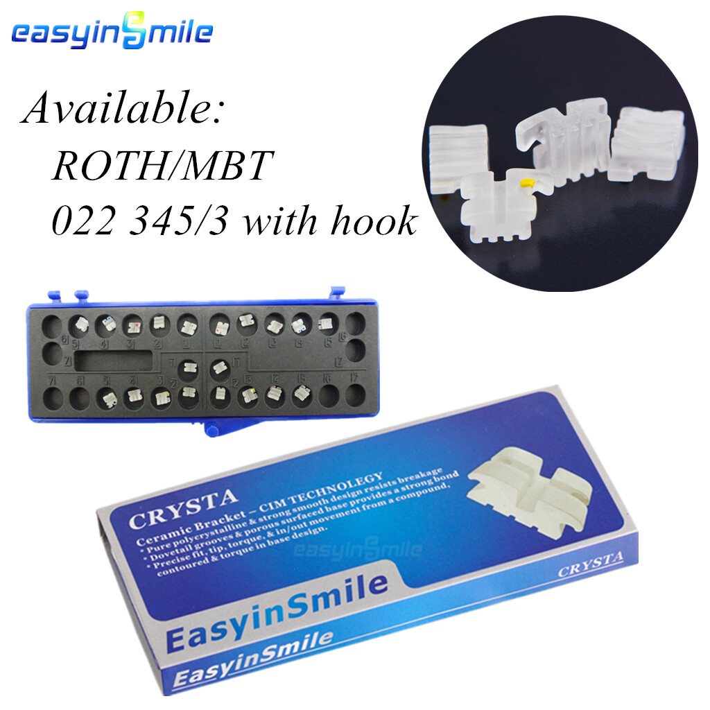 1Pack Orthodontic Ceramic Bracket 022 345W/H mesh Base Dental MINI Brace ROTH/MB