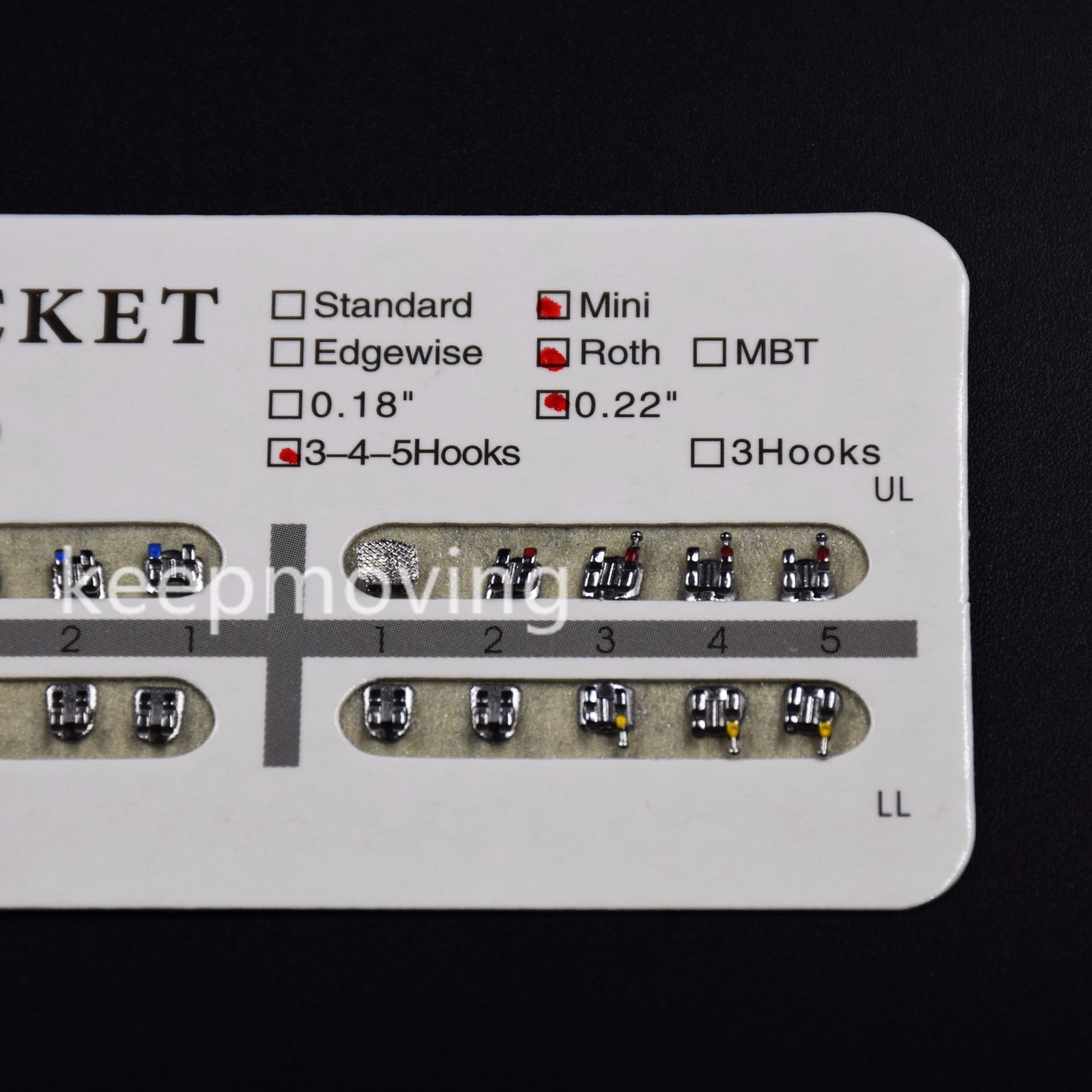 Dental Orthodontic Bracket Roth/MBT/Edgewise 018/022 no/3/345 Hook Standard Mini