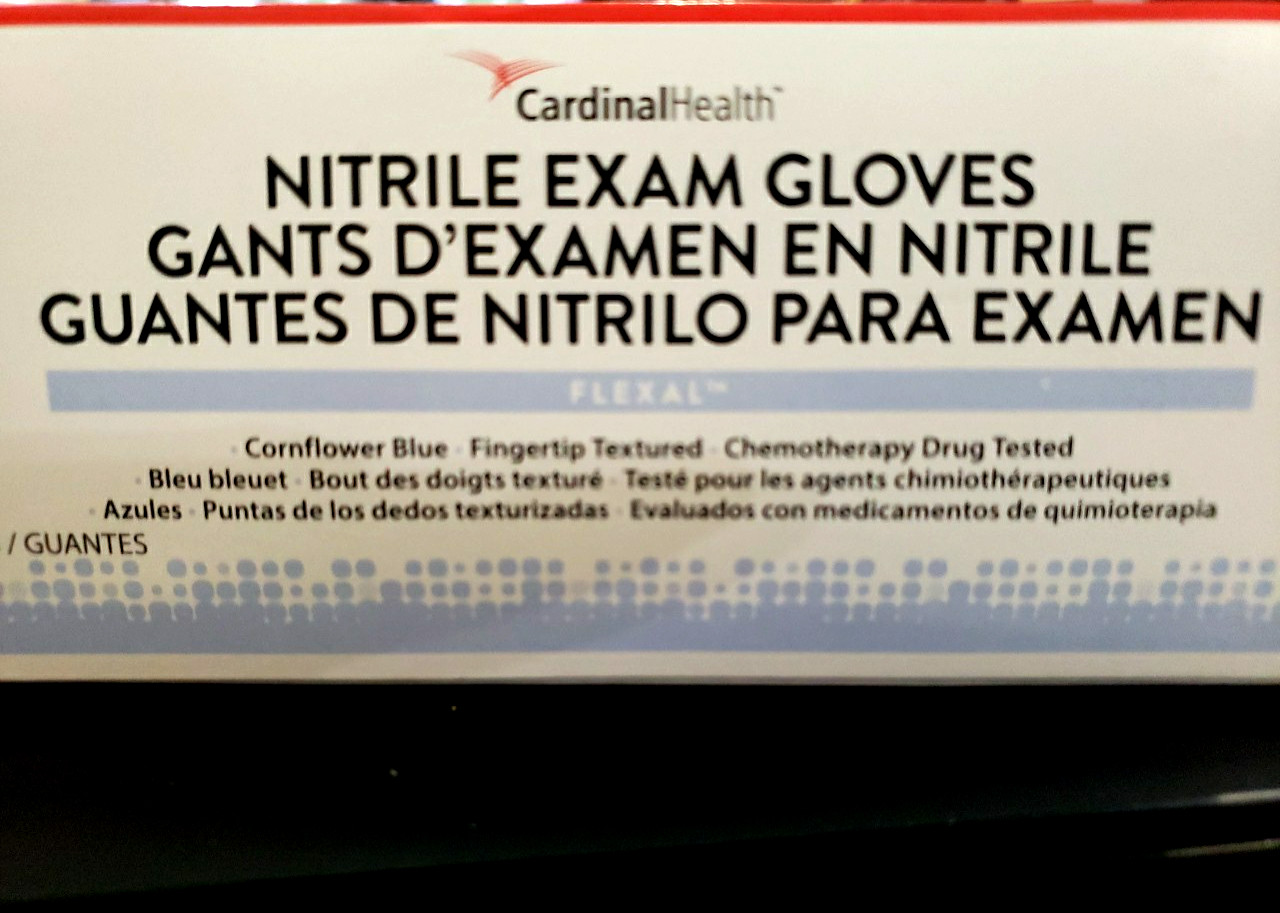 2000 Count Case Cardinal Health Flexal Nitrile Exam Gloves Large Exp 2028/29