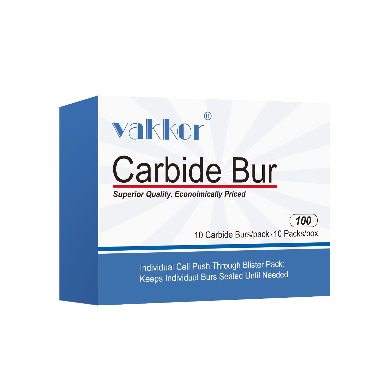 10-100pcs Vakker Dental Round RA Latch Carbide Burs RA 4 for Low Speed Handpiece