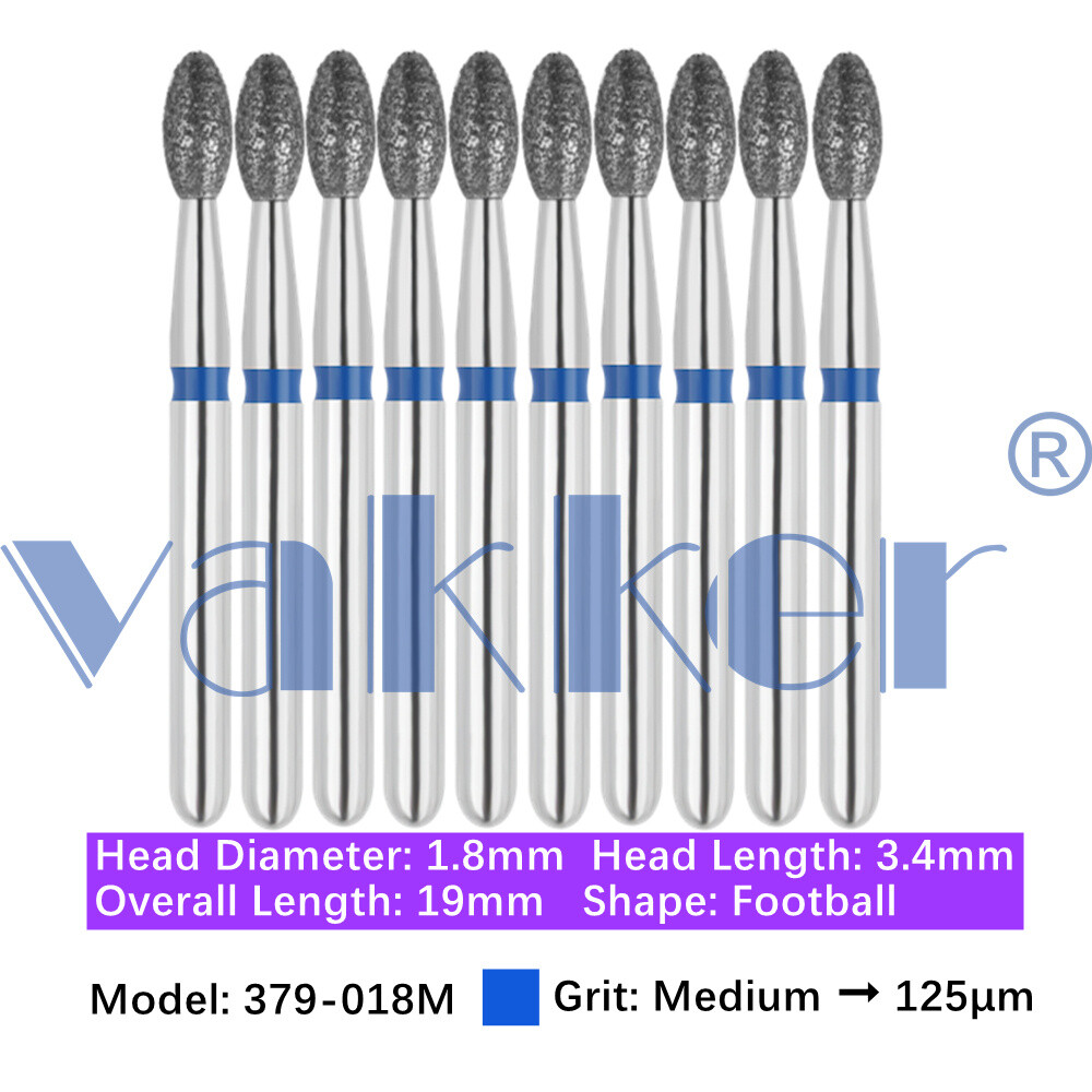 10pc/pk Diamond Burs Shape Egg Diamond Bur Super Fine Medium Coarse